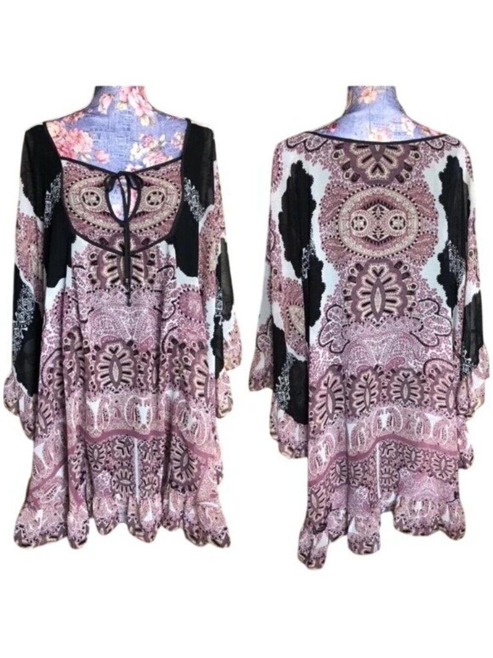 Free People Marla Dreams Black Boho Tunic - Picture 3 of 7